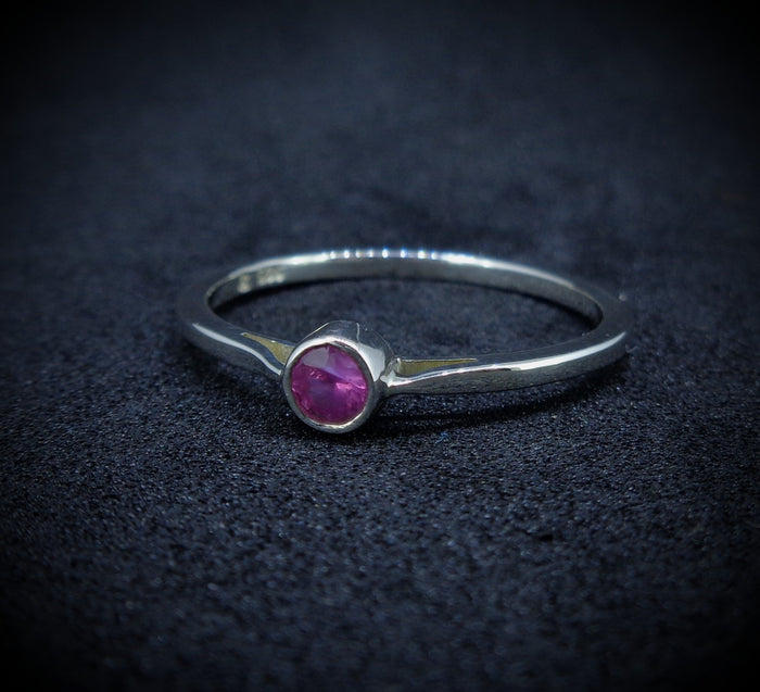 Pink Sapphire Sterling Silver Ring