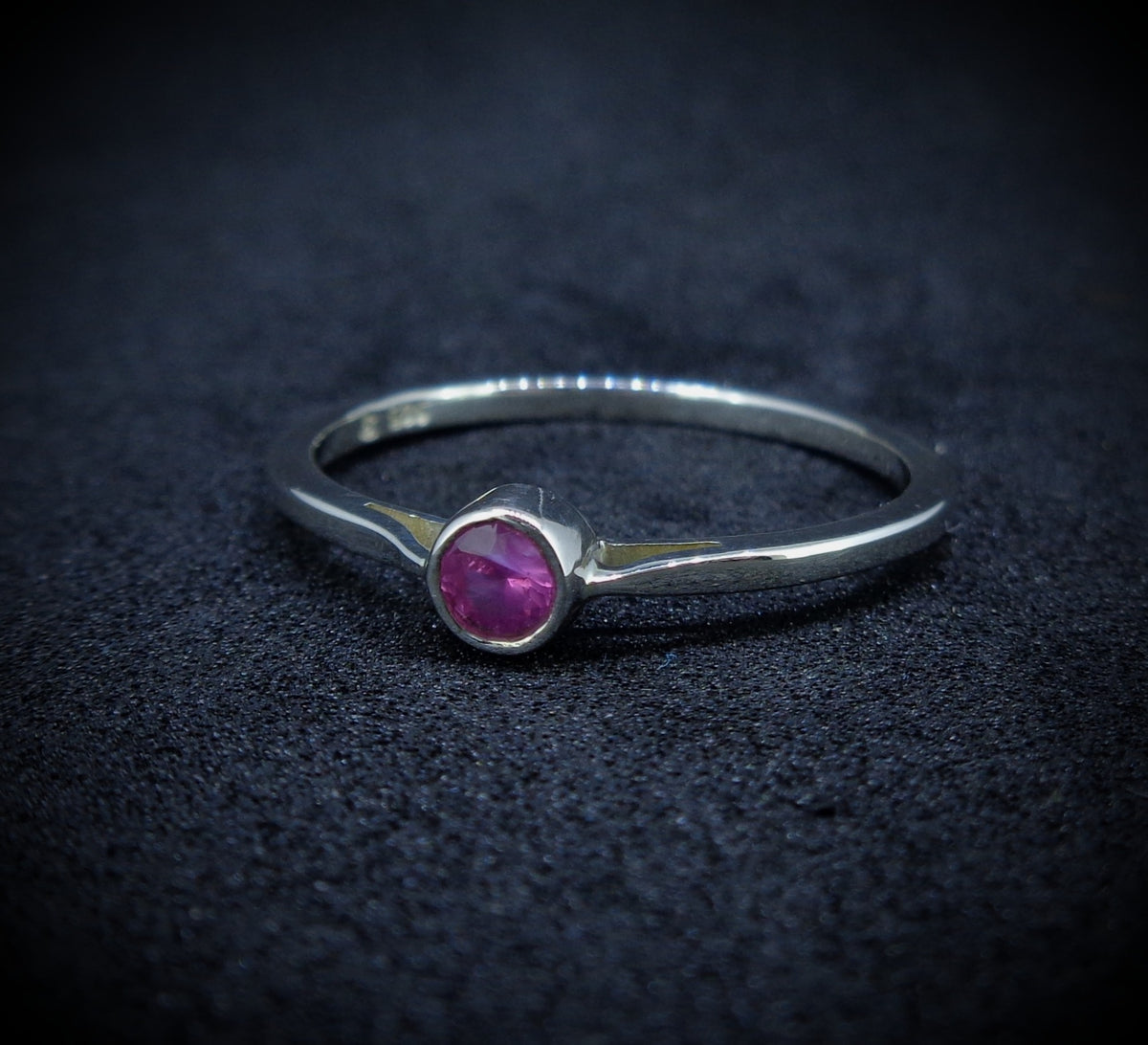 Pink Sapphire Sterling Silver Ring