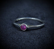 Pink Sapphire Sterling Silver Ring