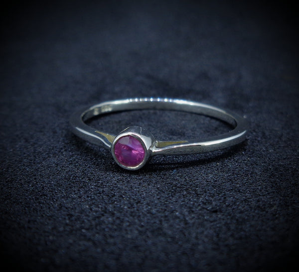 Pink Sapphire Sterling Silver Ring