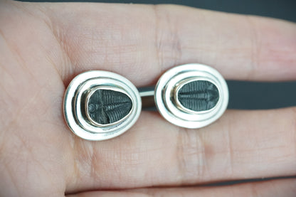 Trilobite Sterling Silver Cufflinks 8x6mm