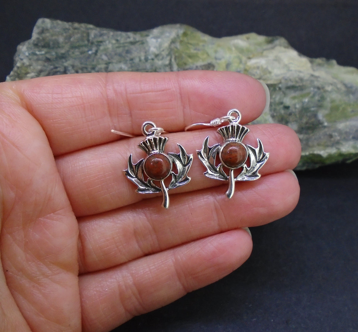 Lewisian Sterling Silver Thistle Earrings