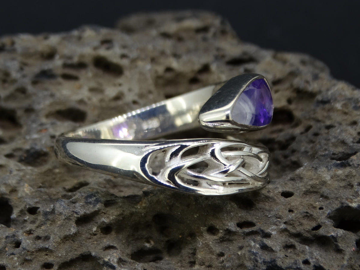 Amethyst with Quartz Sterling Silver Wrap Ring