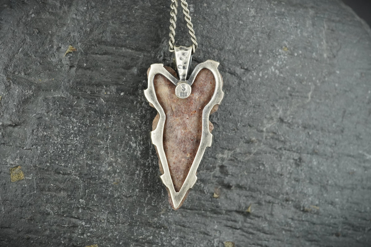 Neolithic Arrowhead Hammered Sterling Silver Pendant