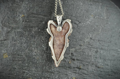 Neolithic Arrowhead Hammered Sterling Silver Pendant