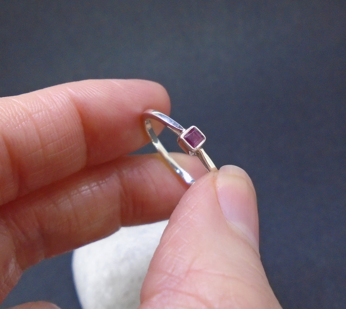 Pink Sapphire Sterling Silver Ring