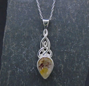 Lemon Citrine Sterling Silver Celtic Pendant