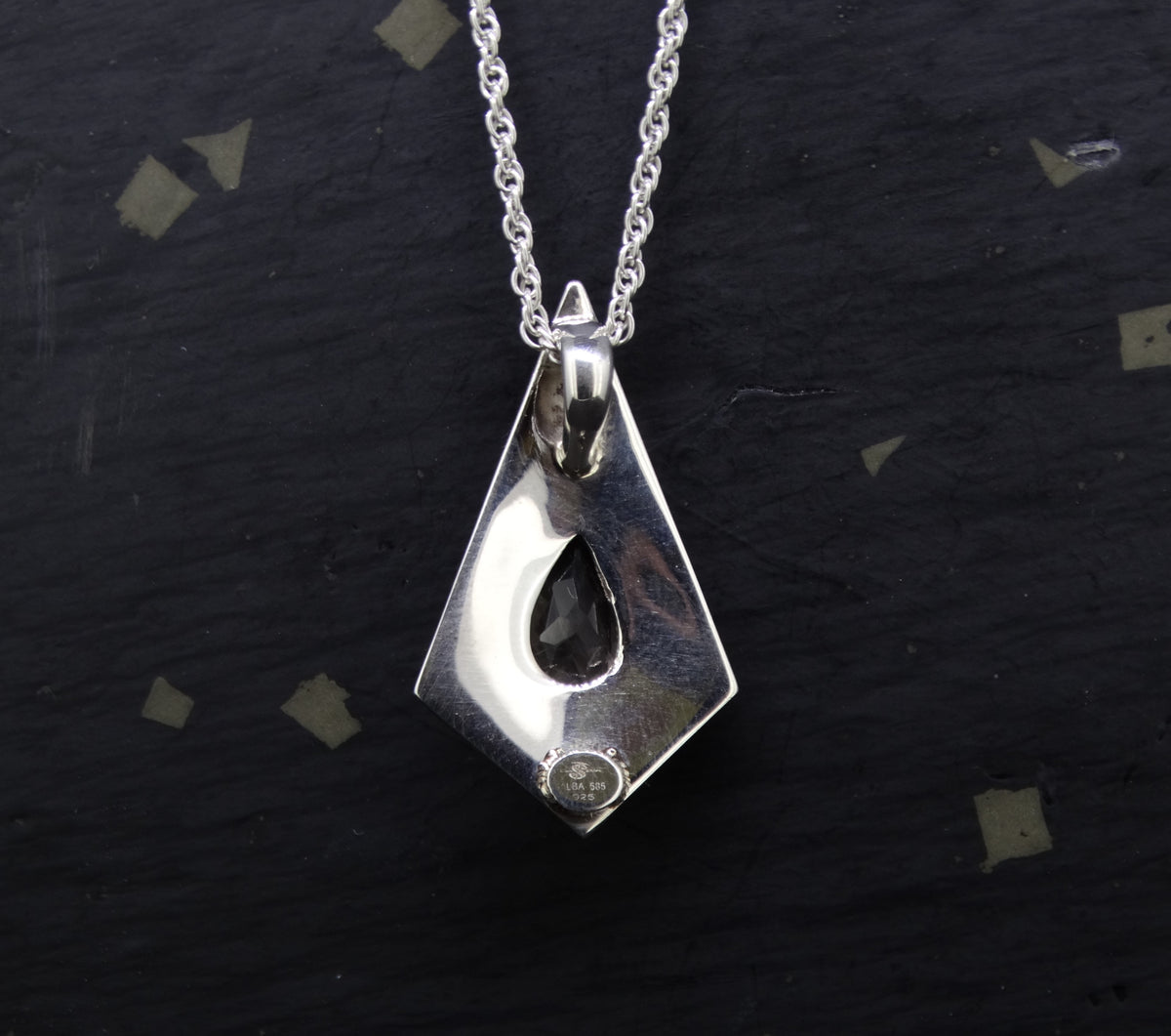 Perthshire Smoky Quartz in a Scottish Gold & Sterling Silver Pendant