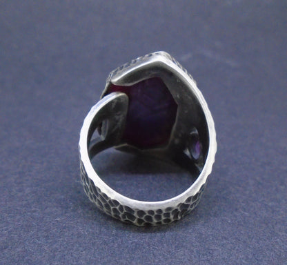 Trapiche Ruby & Rose Sapphire Sterling Silver Ring