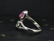 Herkimer Diamond and Ruby Sterling Silver Ring