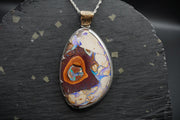 Brecciated Yowah Nut Opal Pendant with 18ct Gold & Sterling Silver