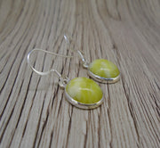 Highland Marble Oval Drop Sterling Silver Earrings