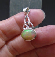 Welo Opal Sterling Silver Celtic Pendant