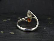 Herkimer Diamond and Carnelian Sterling Silver Ring