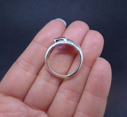 Amethyst Sterling Silver Snake Ring