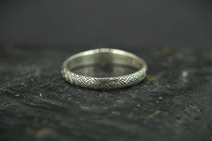 Scottish Sapphire with Sterling Silver Hand Carved Celtic Ring
