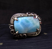 'Siren Song' Larimar Sterling Silver Statement Ring
