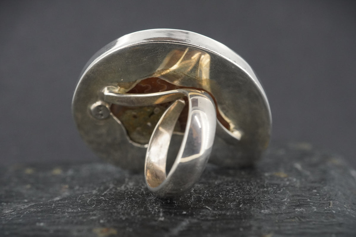 Large Ammonite Sterling Silver Ring