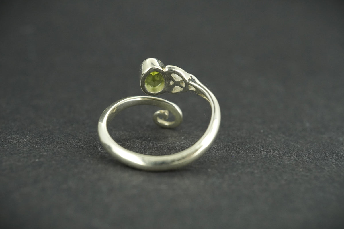 Peridot Sterling Silver Celtic Ring