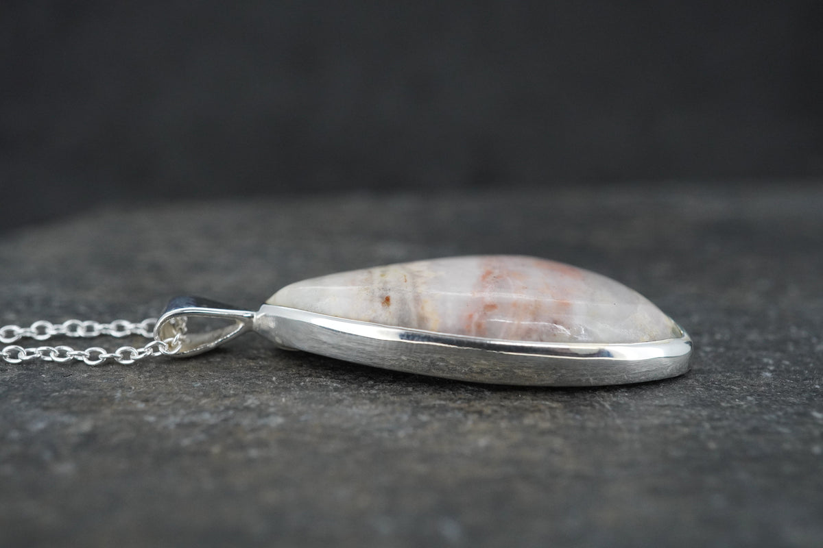 Rare Pink Skye Marble Sterling Silver Pendant