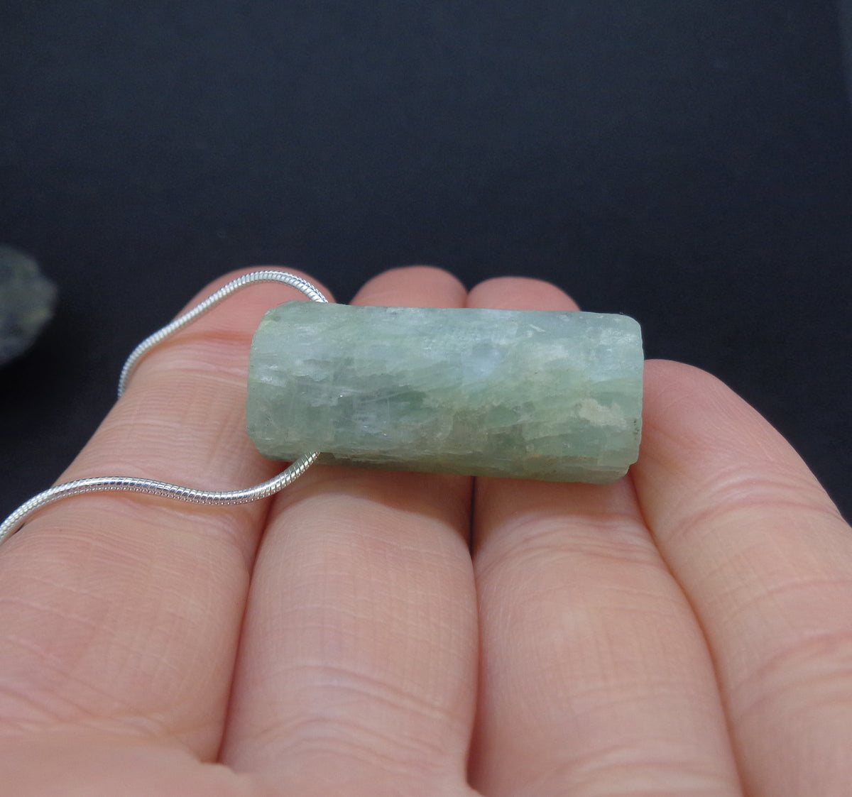Rough Aquamarine Sterling Silver Necklace image 6