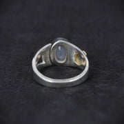Scottish Chalcedony & Sapphire Sterling Silver Ring image 4