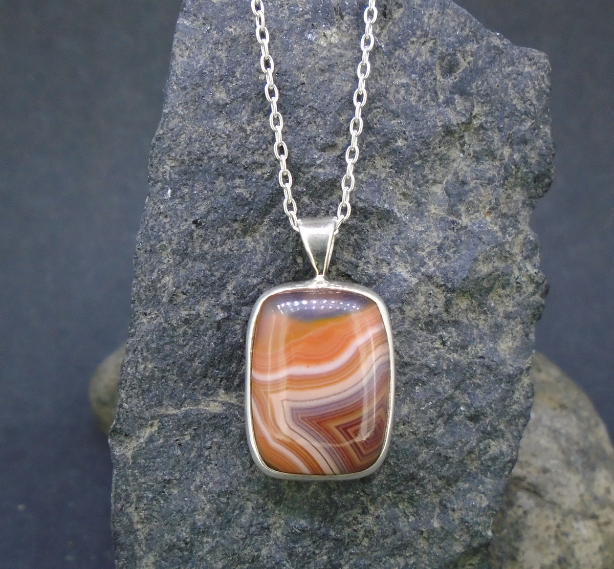 Botswana Agate Sterling Silver Pendant image 2
