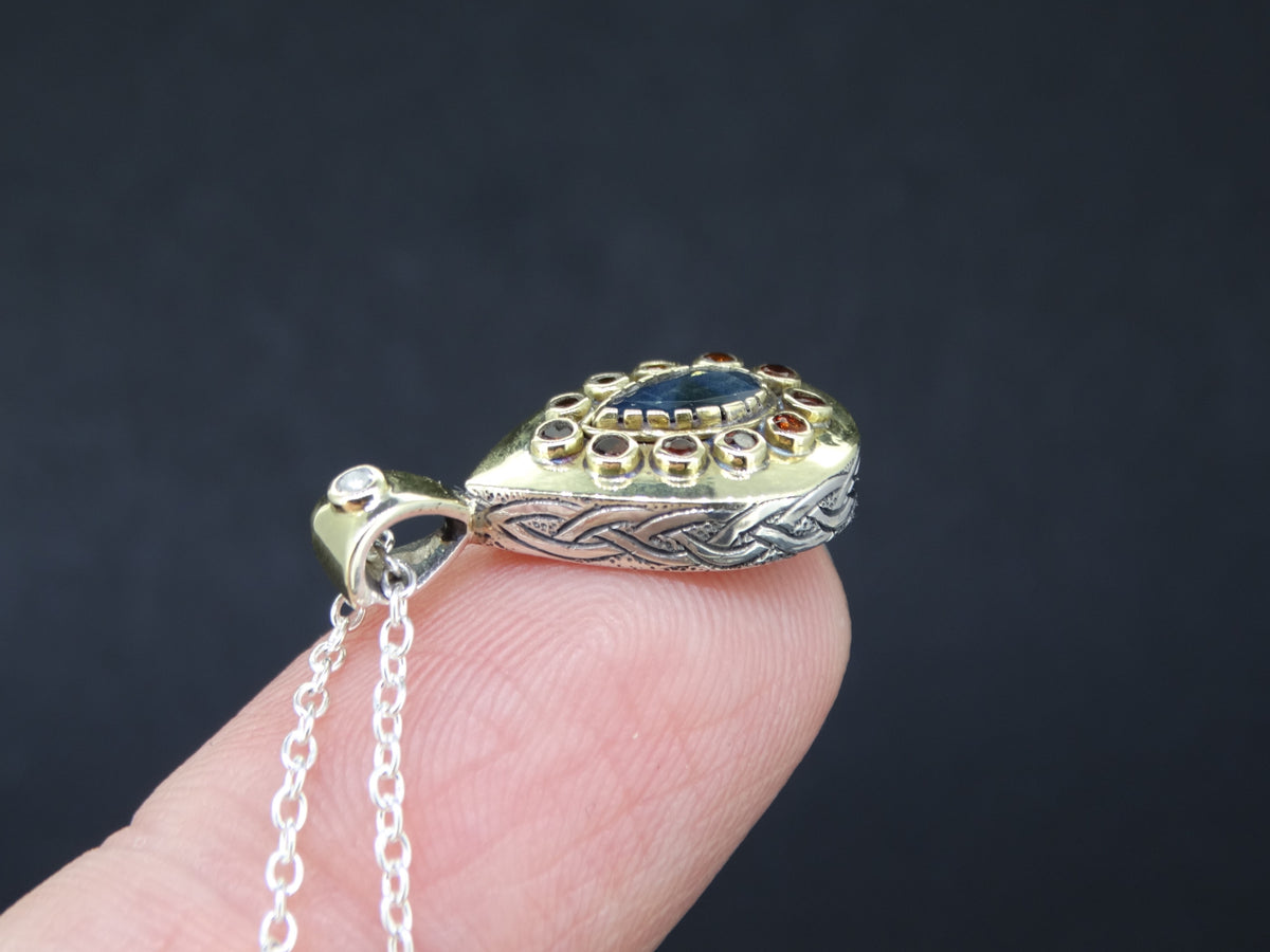 Scottish Sapphire and Elie Ruby Pendant with 14ct Scottish Gold image 2