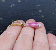 Rare Tugtupite Gemstone 18ct Gold & Sterling Silver Pendant image 2