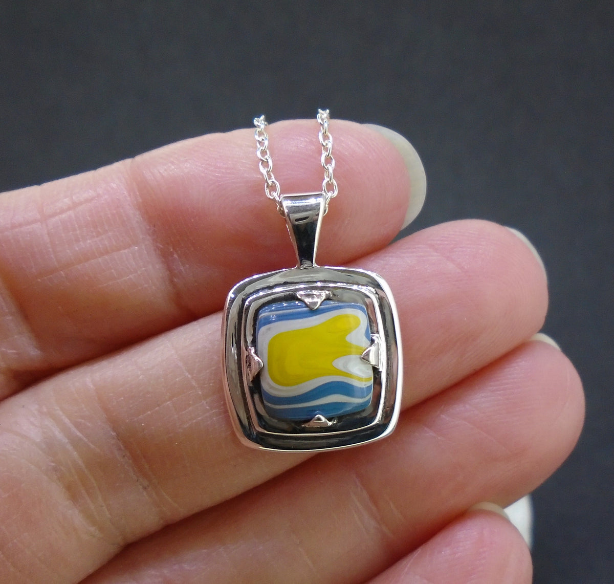Fordite Sterling Silver Pendant image 4