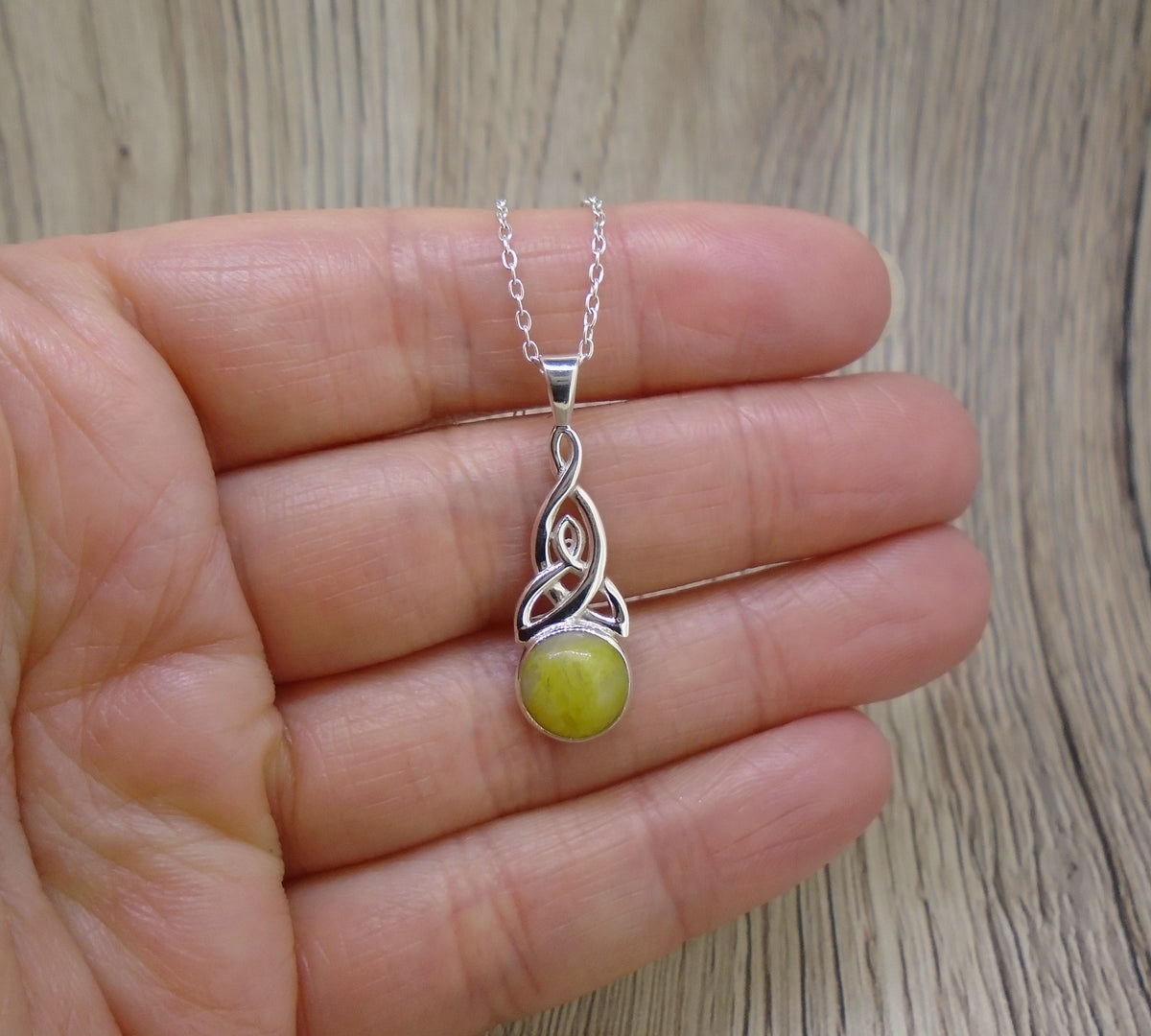 Highland Marble Celtic Knot Sterling Silver Pendant image 1