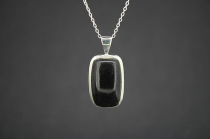 Edinburgh Castle Rock Sterling Silver Oblong Pendant