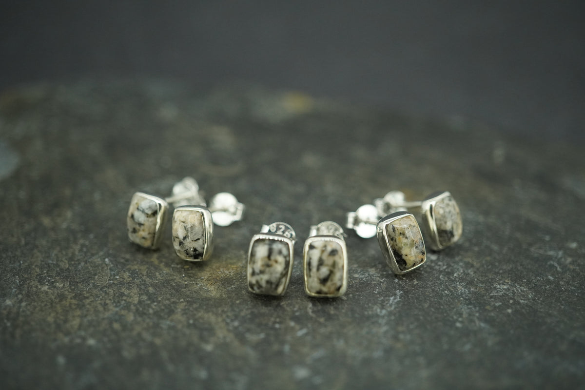 Edinburgh Cobblestone Sterling Silver Stud Earrings