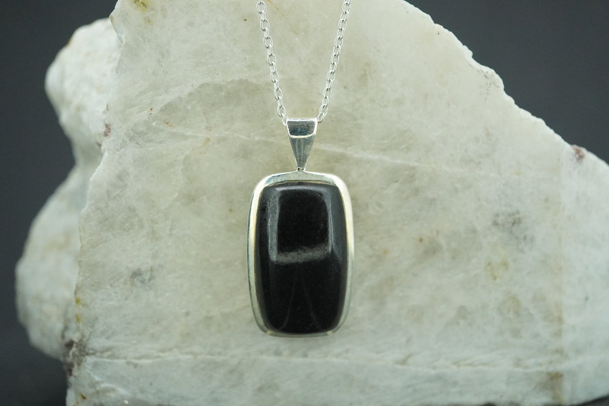 Edinburgh Castle Rock Sterling Silver Oblong Pendant