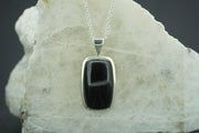 Edinburgh Castle Rock Sterling Silver Oblong Pendant