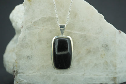 Edinburgh Castle Rock Sterling Silver Oblong Pendant