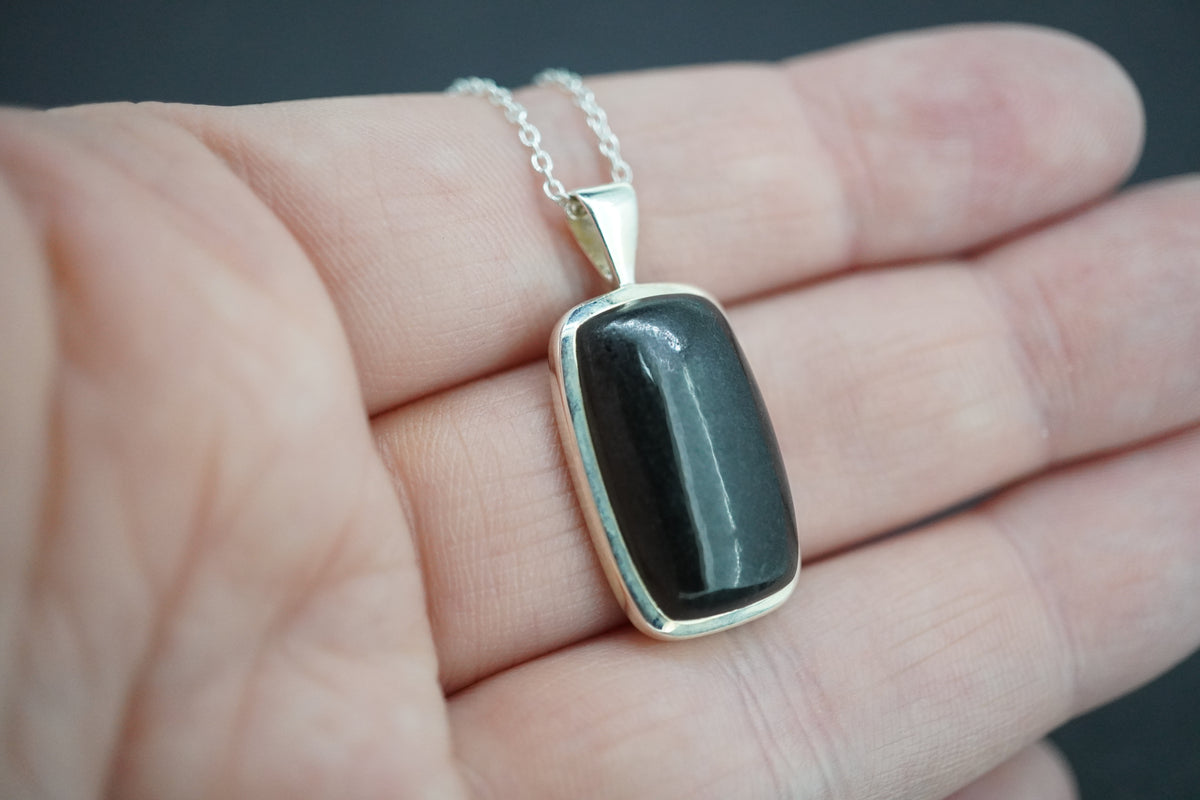 Edinburgh Castle Rock Sterling Silver Oblong Pendant