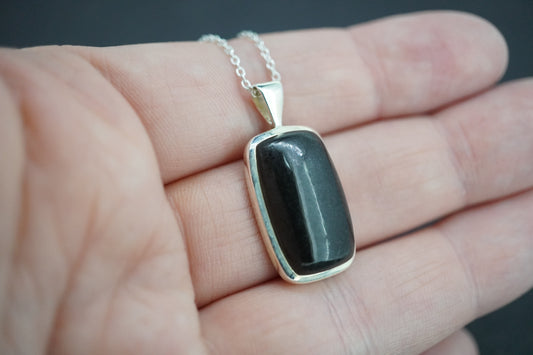 Edinburgh Castle Rock Sterling Silver Oblong Pendant