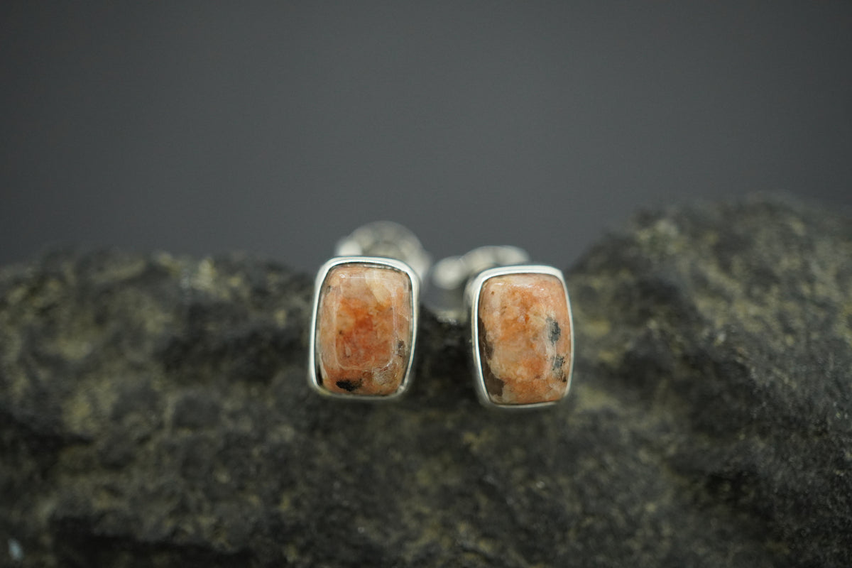 Pink Edinburgh Cobblestone Sterling Silver Stud Earrings