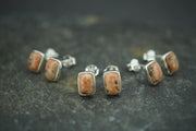 Pink Edinburgh Cobblestone Sterling Silver Stud Earrings