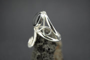 Edinburgh Castle Rock and Amethyst Sterling Silver Swirl Ring