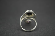 Edinburgh Castle Rock and Amethyst Sterling Silver Swirl Ring