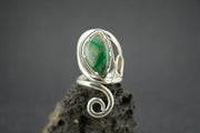 Emerald Sterling Silver Swirl Ring