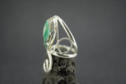 Emerald Sterling Silver Swirl Ring