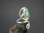 Emerald Sterling Silver Swirl Ring