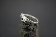 Aquamarine Sterling Silver Serpent Ring