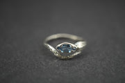 Aquamarine Sterling Silver Serpent Ring