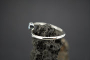 Aquamarine Sterling Silver Wire Ring