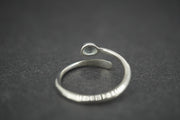 Aquamarine Sterling Silver Wire Ring
