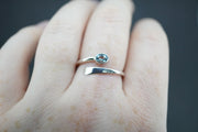 Aquamarine Sterling Silver Wire Ring